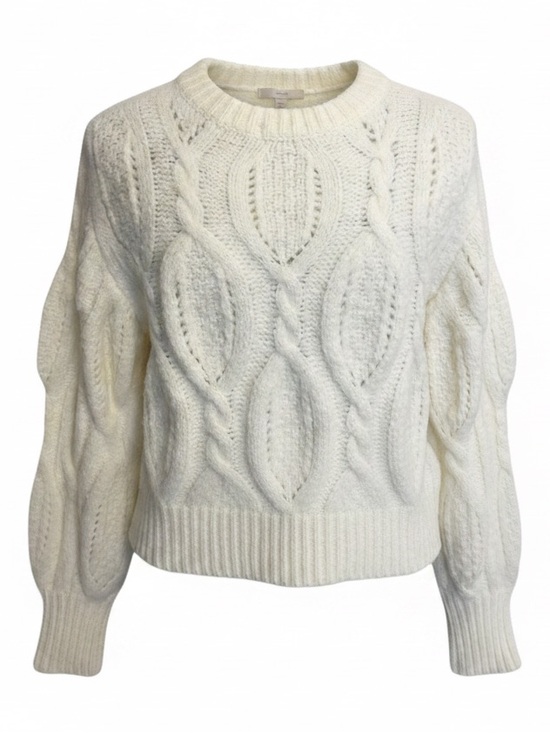 Boundary & Co. Sweaters - Boundary & Co. Crewneck Cable Knit Sweater. White. Medium